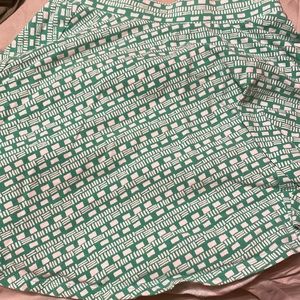 Green and white lined skirt